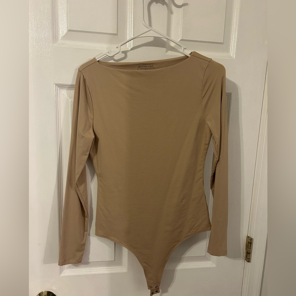 Women's Tan Long Sleeve Bodysuit
